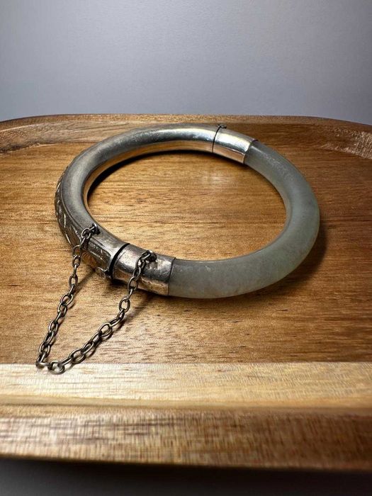 Brățară vintage din argint și jad