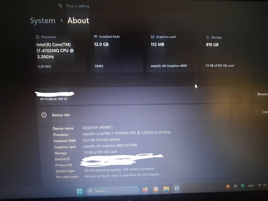 Лаптоп HP ProBook 450 G1