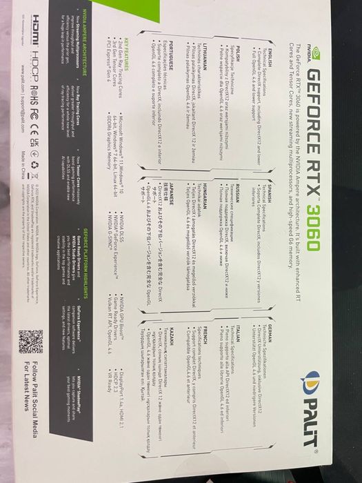 Palit RTX 3060 Dual 12gb