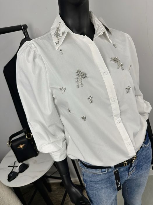 Дамска риза с камъни два цвята