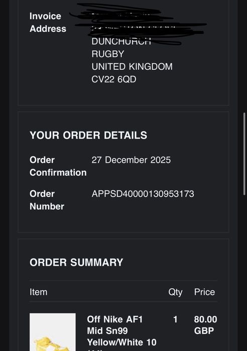 Off White x Nike Air force 1 mid size 45