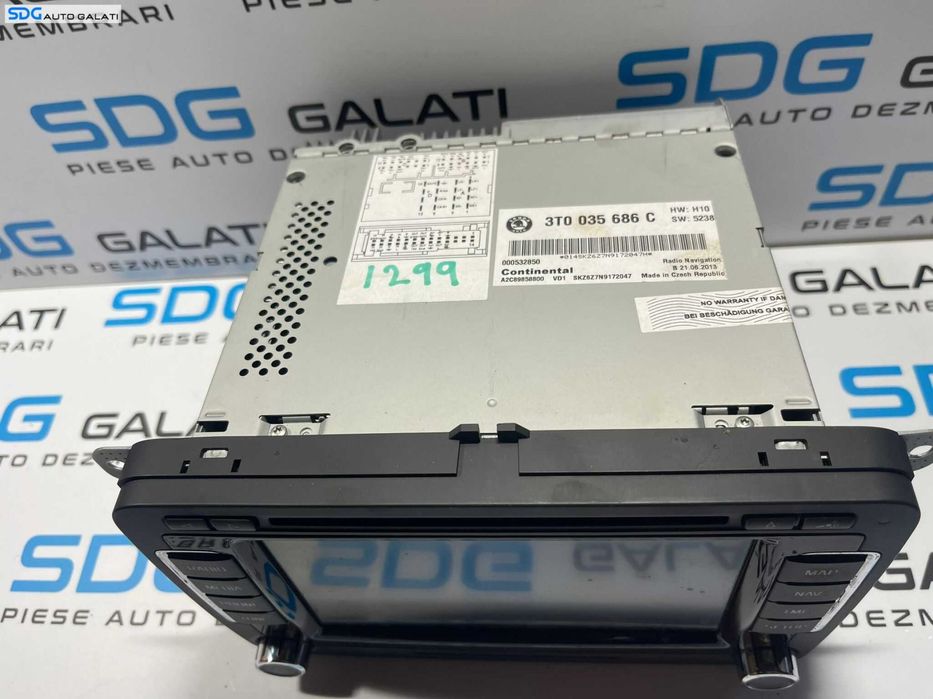 Navigatie Columbus RNS510 Radio CD Player Skoda Yeti 2010 - 2018 Cod 3T0035686C A2C89858800