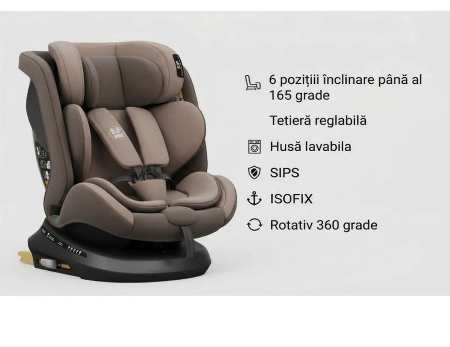 Scaun masina rotativ ISOFIX 360