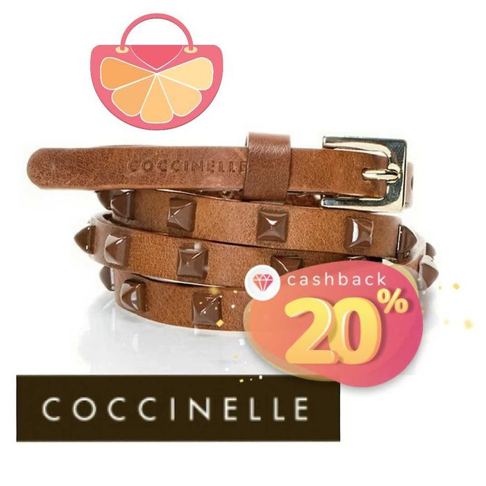 %ПРОМО% COCCINELLE – Дамски кафяв кожен колан размер: 85 см нов