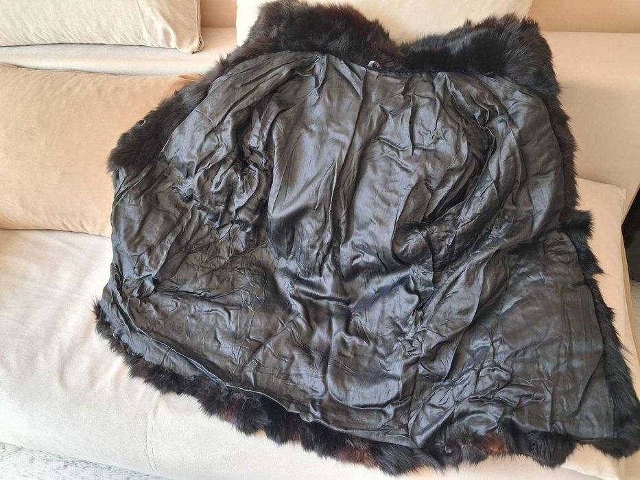 Женско зимно палто от естествена кожа с косъм - Размер L