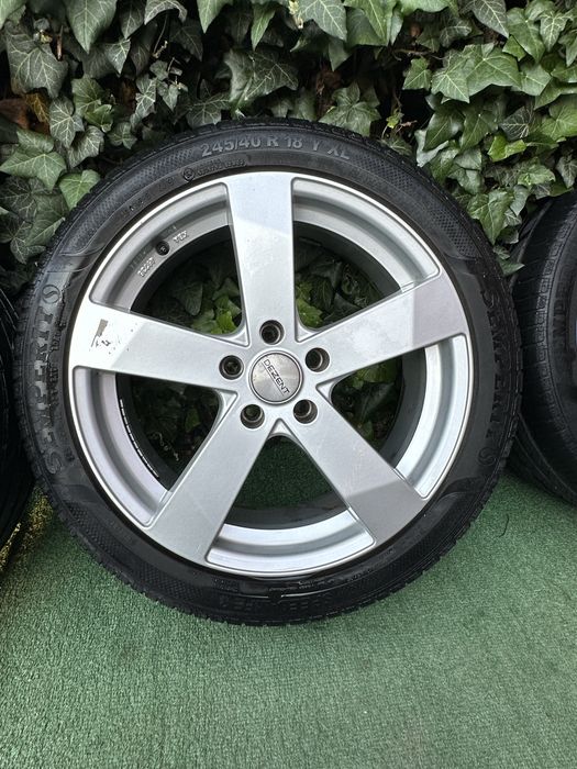Vând set 4 jante aliaj DEZENT TTDF R18 + anvelope | 5x112 | ET38 | 7.5J