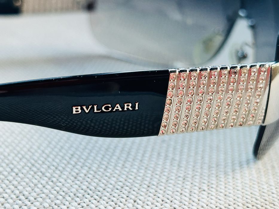 Ochelari dama originali Bvlgari Black Gradient 6030B Crystals Shield