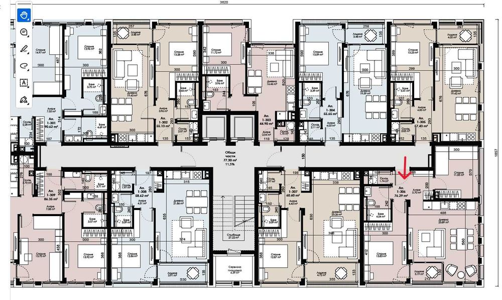 Продава се Тристаен апартамент в Костинброд - 90 кв.м за 1650 €/кв.м - Снимка #6