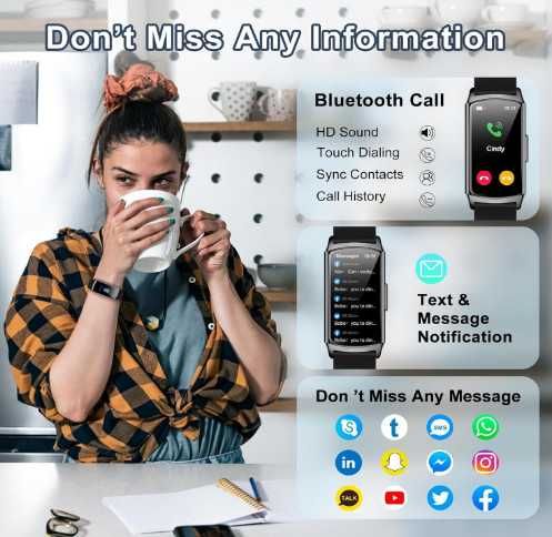 Смарт гривна H29, дамски часовник, фитнес тракер с функция за телефон
