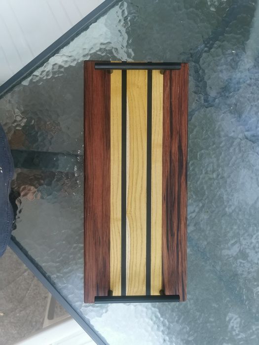 Дъска за мезета от африкански черен Абанос  Абаба и черница