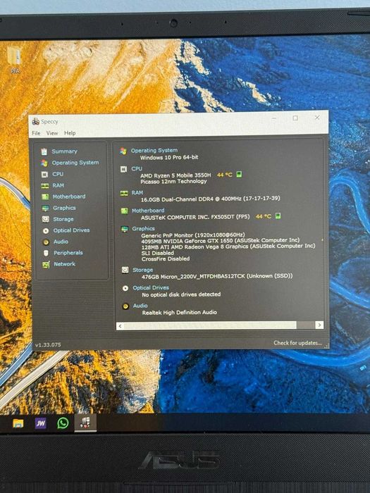 Laptop Gaming –  ASUS TUF - FX505D