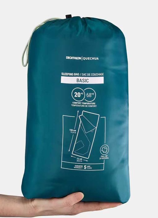 Спален чувал за къмпинг ARPENAZ, 20°С + чаршаф