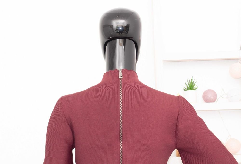 Ted Baker дамска рокля вишнава балон ръкави М