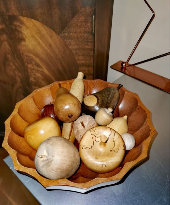 Гъби дърво Ръчно стругован дървен декор гъби - Sapele Wood 4 бр.