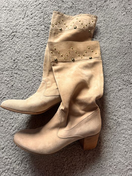 Cizme  de piele crem 37