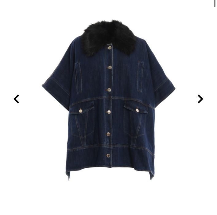 Pelerina din denim rigid PINKO