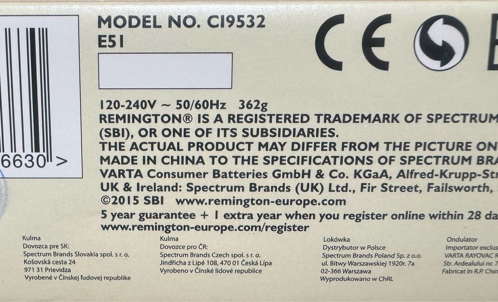 Плойка Remington CI9532, цвет черный .