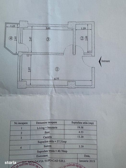 Intabulat! Apartament 1 cameră, mobilat, etaj 1, Royal Town Copou Iași