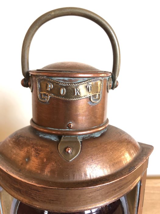 Старинен корабен меден фенер, внос от Англия