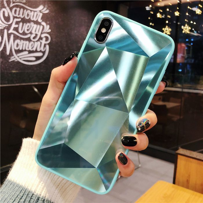 Husa tip oglinda cu model geometric 3D Prism iPhone X , XS, XR, XS Max
