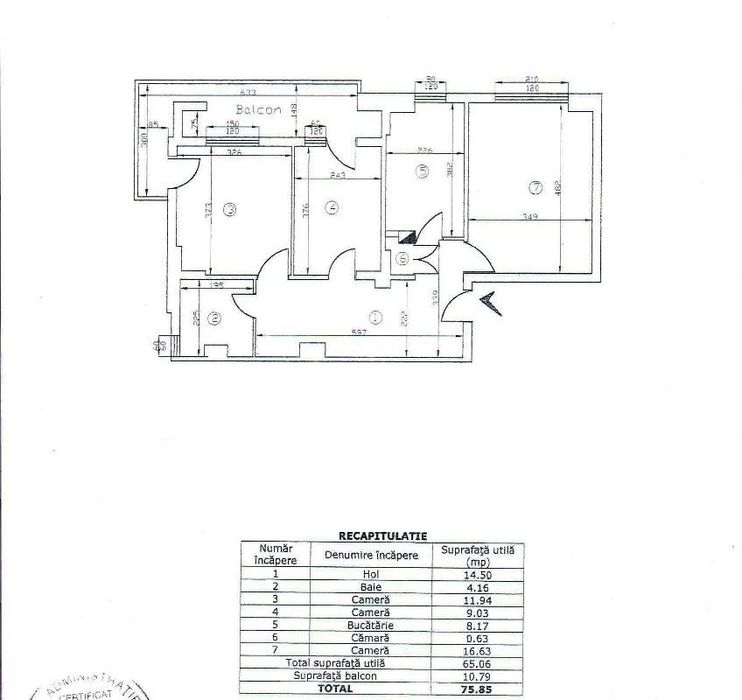 Etaj intermediar! Apartament 3 camere 74mp, Zimbru-Bicaz, CT, AC