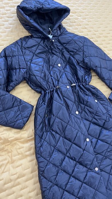 Дълго шушляково яке с качулка