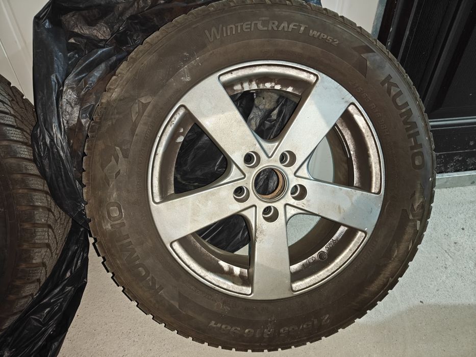 Set jante Audi R16 + anvelope Kumho 215/65 R16 DOT 2023 – stare excele