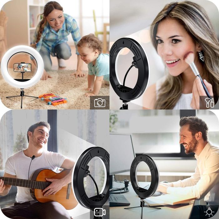 NOU Lampa circulara LED ring light cu suport telefon