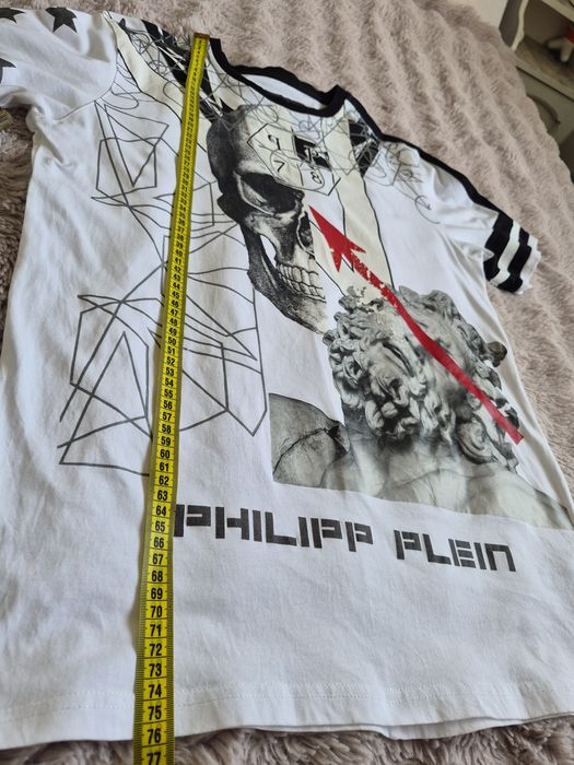 Tricou original Philipp Plein Geometry Skull & Statue