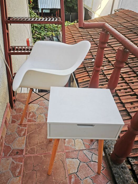 Set balcon terasa bucatarie masuta de cafea cu sertar si scaun