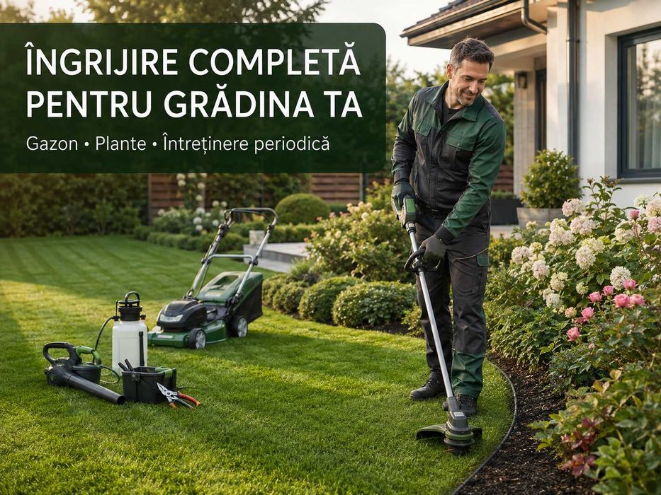 servicii pregatire si intretinere gazon, cosit buruieni, sapat, ierbicidat