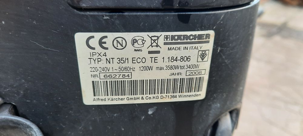 Прахосмукачка Karcher  nt 35/1 eco Контакт Сухо Мокро Строителство