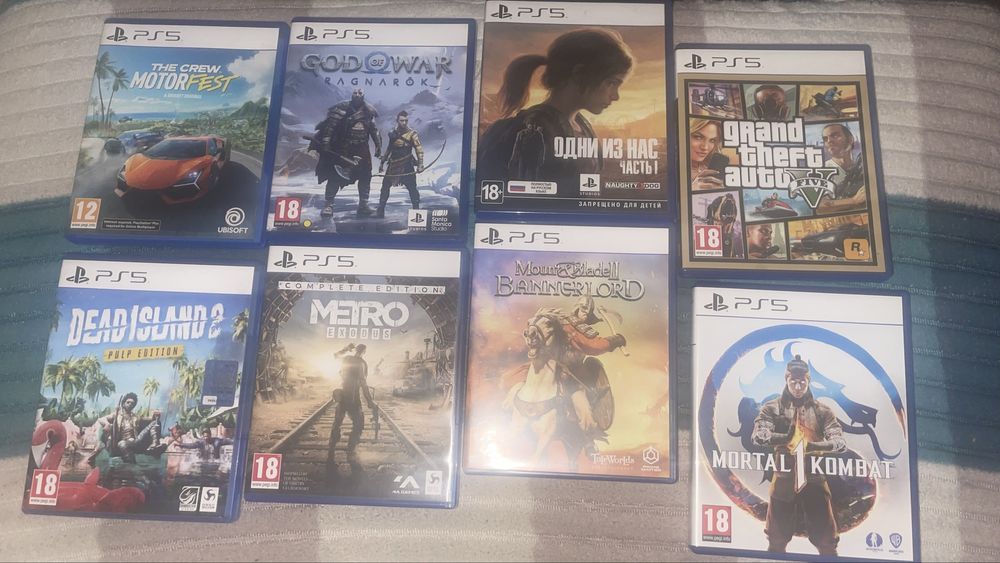 Продам PlayStation 5 Slim с дисководом + 2 DualSense + 8 игр