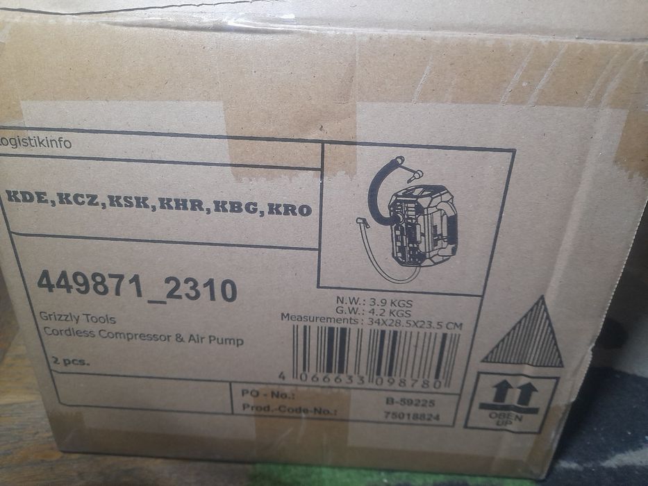 Парксайд  Нов  ,неразопакован, 10 bar акумулаторен комресор 2в1 Park