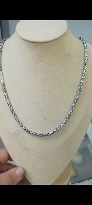 Серебряная цепь лисий хвост
