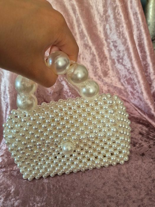 Geanta eleganta de ocazie Handmade din perle