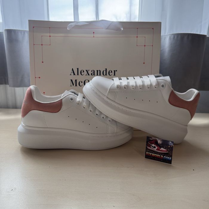 Alexander McQueen White / Pink suede Alb Roz
