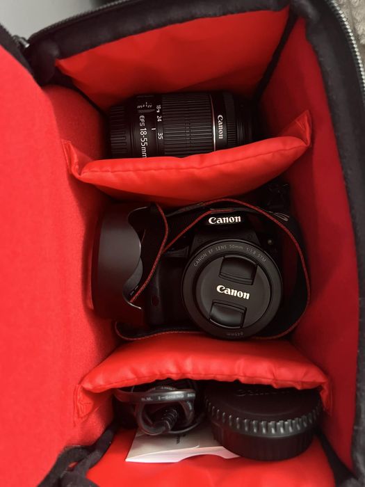 Canon EOS 100D пълен комплект + 2 обектива