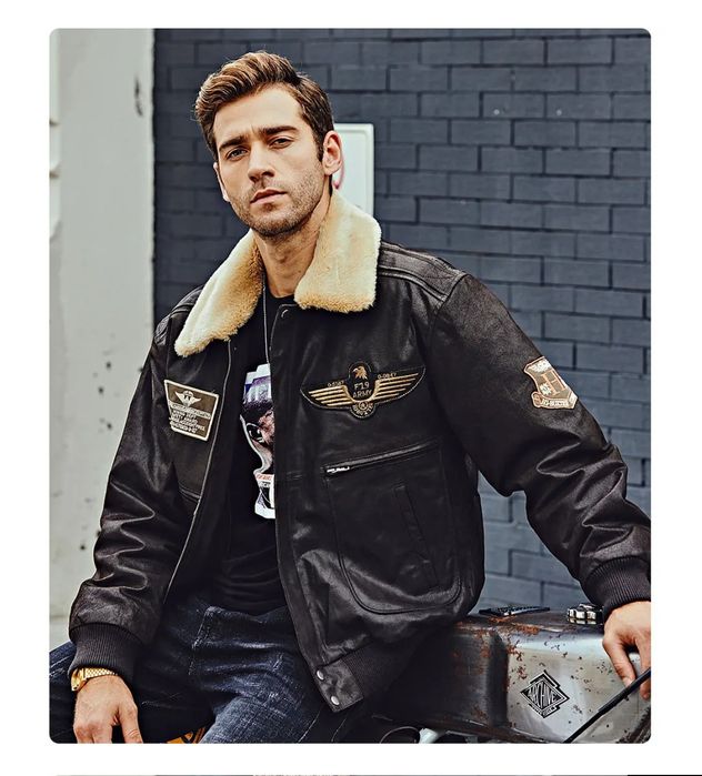Кожаная куртка Пилот бомбер