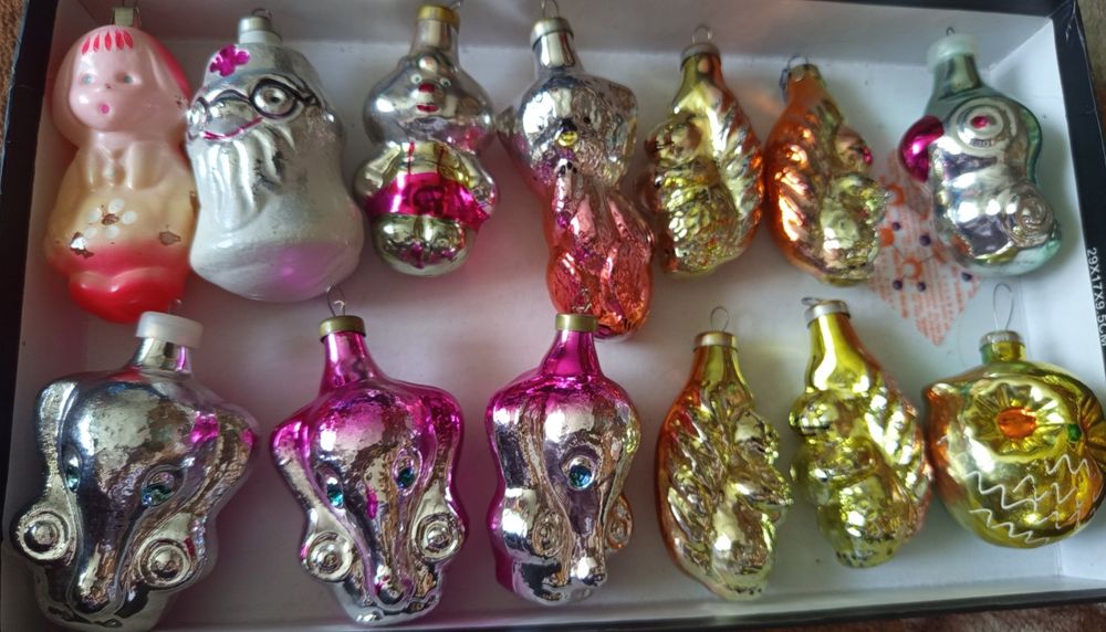 Винтажные елочные игрушки, стекло СССР,ГДР