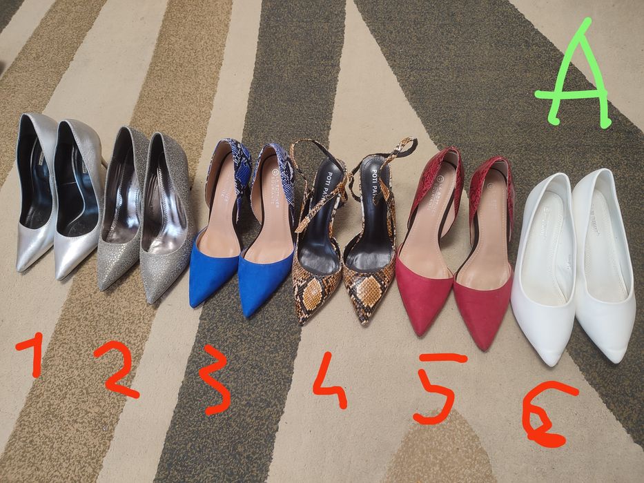 Pantofi toc înalt, scurt , sandale 40-41, 25.5-26 cm