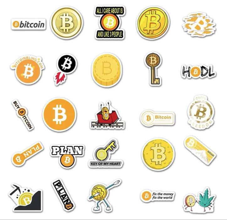 Биткойн стикери различни модели