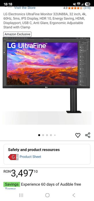 Monitoare lg 32 inch unul 4k si unul 2k, oferta ambele!