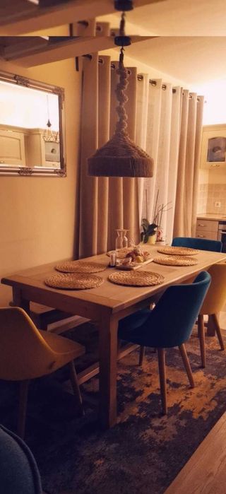 Трапезна маса от масивно дърво Италянска в комплект с пейка 180/90/75