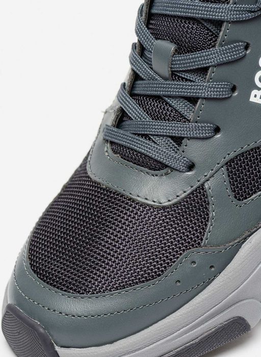 Мъжки кожени спортни обувки Boss Asher с мрежести детайли