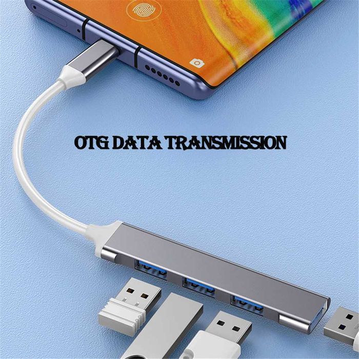 USB HUB 3.0, 4 Ports. Тип USB и Type-C. Гарантия. Доставка