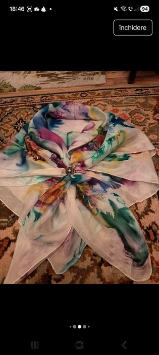 Eșarfă damă din mătase naturală,  NOU!( 183×44)