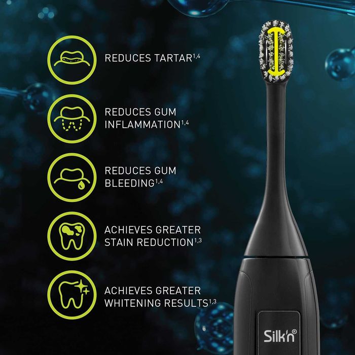 НОВА!!!  Електрическа четка за зъби Silk'n Toothwave – технология против избледняване и образуване на зъбен камък – 48 000 вибрации в минута – черна