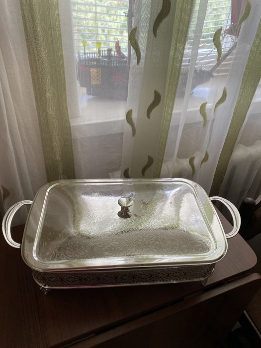 Форма стеклянная для запекания Marinex с метал подставкой и крышкой