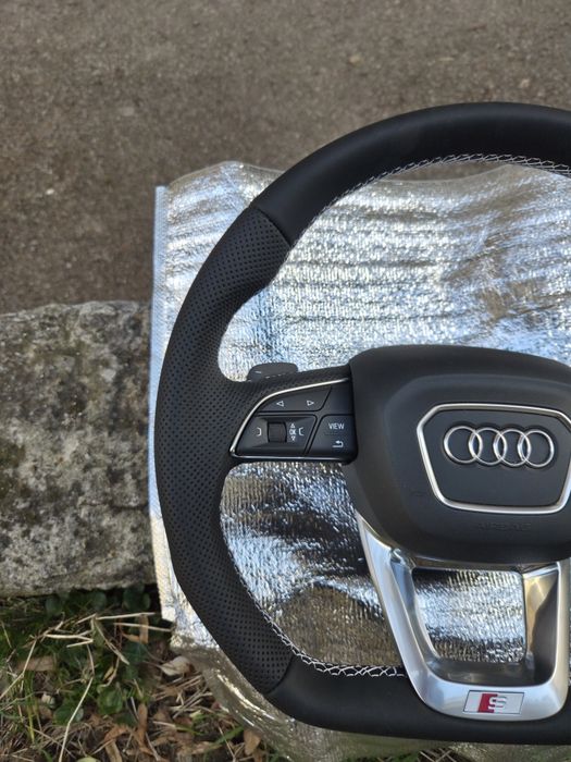 Спортен рязан кожен волан Audi S line за Ауди A3 A4 A5 A6 A7 A8 Q3 Q5 Q7 Q8
